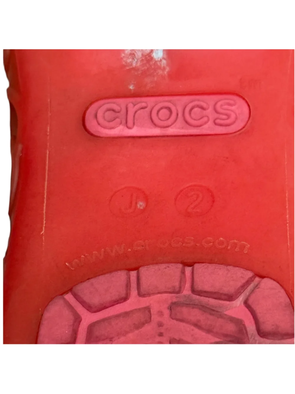 Crocs Girls Pink Coral Jelly Peep Toe Flats Water Shoes Size J2 C2